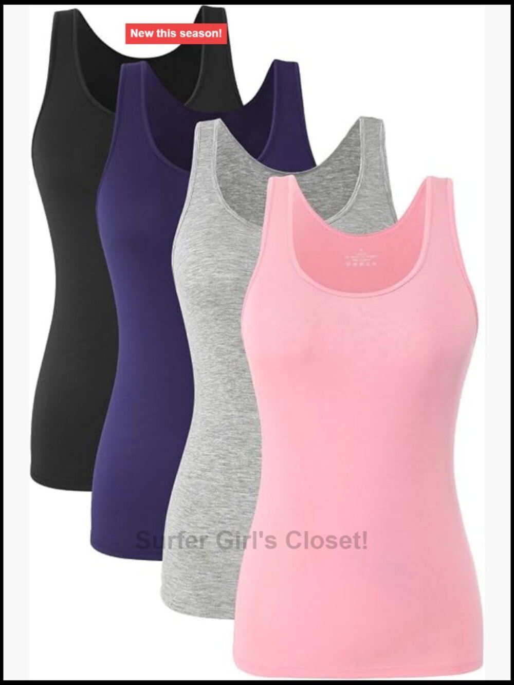 Women's 4-Pack Basic Tank Tops Modal Spandex Undershirts